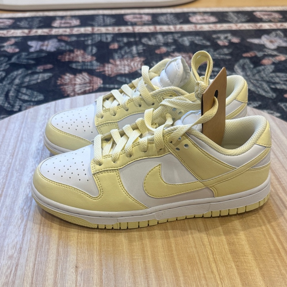 Nike Dunk Low white and pale yellow New women’s size 5.5